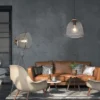LED Pendelleuchte mit Drahtgeflecht Lampenschirm Silber, Ø 40cm