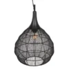 LED Pendelleuchte mit Drahtgeflecht Lampenschirm Schwarz, Ø 42cm