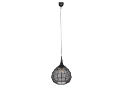 LED Pendelleuchte mit Drahtgeflecht Lampenschirm Schwarz, Ø 42cm
