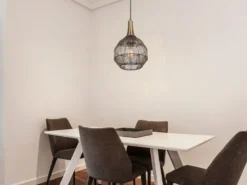 LED Pendelleuchte mit Drahtgeflecht Lampenschirm Altmessing, Ø 26cm