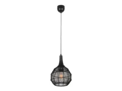 LED Pendelleuchte mit Drahtgeflecht Lampenschirm Schwarz, Ø 26cm