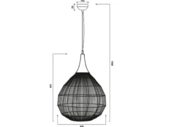 LED Pendelleuchte mit Drahtgeflecht Lampenschirm Altmessing, Ø 42cm