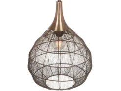 LED Pendelleuchte mit Drahtgeflecht Lampenschirm Altmessing, Ø 42cm