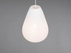 LED Pendelleuchte mit gemustertem Stoff Lampenschirm Weiß, Ø 35cm