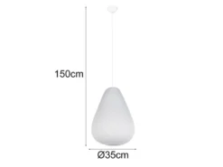 LED Pendelleuchte mit gemustertem Stoff Lampenschirm Weiß, Ø 35cm
