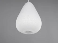 LED Pendelleuchte mit gemustertem Stoff Lampenschirm Weiß, Ø 35cm