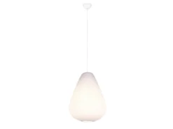 LED Pendelleuchte mit gemustertem Stoff Lampenschirm Weiß, Ø 35cm