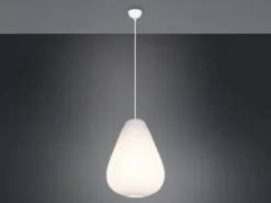 LED Pendelleuchte mit gemustertem Stoff Lampenschirm Weiß, Ø 35cm