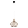 LED Pendelleuchte mit Gitter Lampenschirm Beige, Ø 33cm