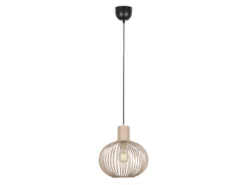 LED Pendelleuchte mit Gitter Lampenschirm Beige, Ø 33cm