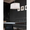 LED Pendelleuchte mit Glas Lampenschirm Weiß Oval, Breite 40cm
