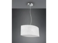 LED Pendelleuchte mit Glas Lampenschirm Weiß Oval, Breite 40cm