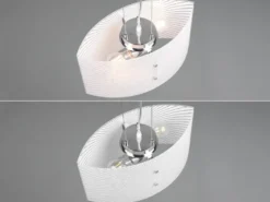 LED Pendelleuchte mit Glas Lampenschirm Weiß Oval, Breite 40cm