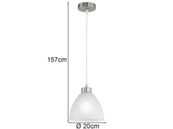 LED Pendelleuchte mit Glas Lampenschirm in Weiß, Ø 20cm