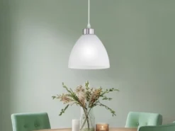 LED Pendelleuchte mit Glas Lampenschirm in Weiß, Ø 20cm