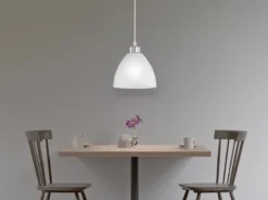 LED Pendelleuchte mit Glas Lampenschirm in Weiß, Ø 20cm