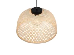LED Pendelleuchte mit Korbgeflecht Lampenschirm aus Bambus, Ø 40cm