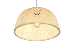 LED Pendelleuchte mit Korbgeflecht Lampenschirm aus Bambus, Ø 40cm