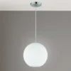 LED Pendelleuchte mit Kugel aus weißem Opalglas, Ø 30cm
