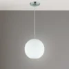 LED Pendelleuchte mit Kugel aus weißem Opalglas, Ø 25cm