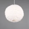 LED Pendelleuchte mit Kugel Lampenschirm aus Plüsch, Ø 35cm