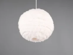 LED Pendelleuchte mit Kugel Lampenschirm aus Plüsch, Ø 35cm