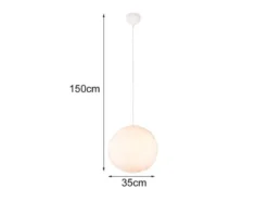LED Pendelleuchte mit Kugel Lampenschirm aus Plüsch, Ø 35cm