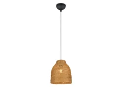 LED Pendelleuchte mit Lampenschirm aus geflochtenem Papiergarn, Ø 25cm