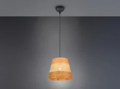 LED Pendelleuchte mit Lampenschirm aus mehrfarbigem Papiergarn, Ø 30cm