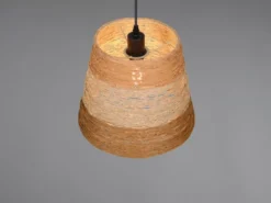 LED Pendelleuchte mit Lampenschirm aus mehrfarbigem Papiergarn, Ø 30cm