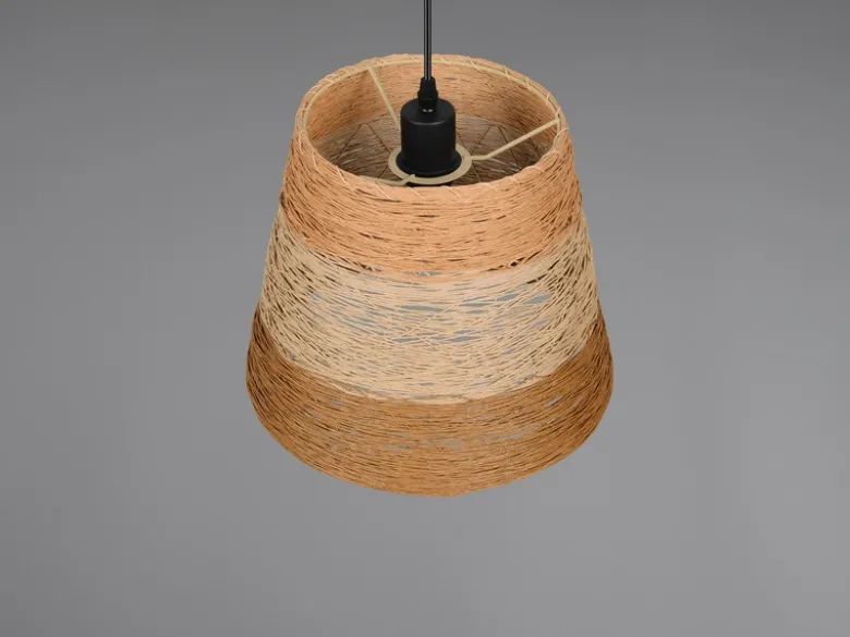 LED Pendelleuchte mit Lampenschirm aus mehrfarbigem Papiergarn, Ø 30cm