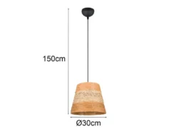 LED Pendelleuchte mit Lampenschirm aus mehrfarbigem Papiergarn, Ø 30cm