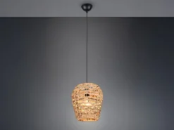 LED Pendelleuchte mit Lampenschirm geflochten aus Wasserhyazinthe, Ø 29cm