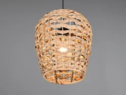 LED Pendelleuchte mit Lampenschirm geflochten aus Wasserhyazinthe, Ø 29cm