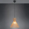 LED Pendelleuchte mit Lampenschirm aus braunem Papiergarn, Ø 35cm