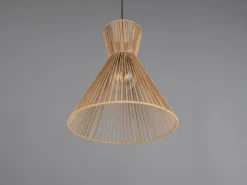 LED Pendelleuchte mit Lampenschirm aus braunem Papiergarn, Ø 35cm