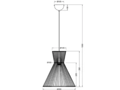 LED Pendelleuchte mit Lampenschirm aus braunem Papiergarn, Ø 35cm