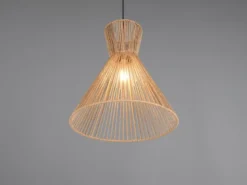 LED Pendelleuchte mit Lampenschirm aus braunem Papiergarn, Ø 35cm