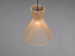 LED Pendelleuchte mit Lampenschirm aus braunem Papiergarn, Ø 35cm