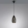 LED Pendelleuchte mit Lasercut Muster geometrisch Anthrazit innen Gold, Ø 15cm