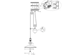 LED Pendelleuchte mit Metallschirm Schwarz, Höhe 90cm-180cm