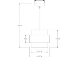 LED Pendelleuchte mit Rauchglas Lampenschirm und Messingring, Ø 18cm