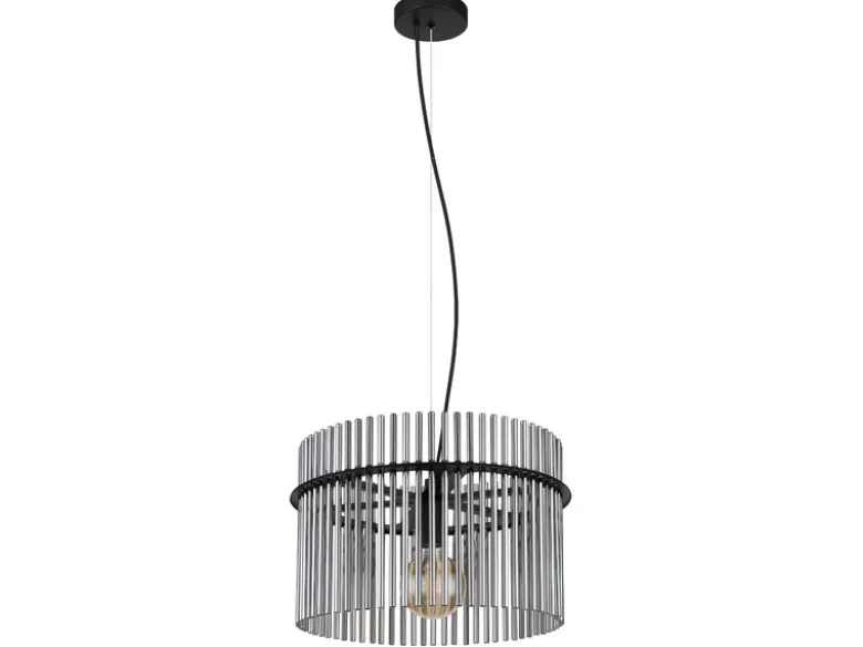 LED Pendelleuchte mit Rauchglas Stäben, Ø 40cm