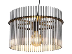 LED Pendelleuchte mit Rauchglas Stäben, Ø 40cm