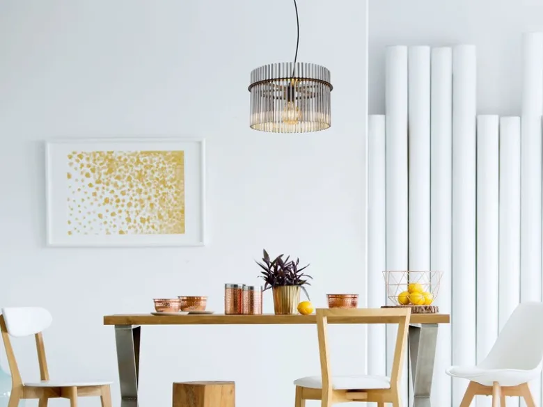 LED Pendelleuchte mit Rauchglas Stäben, Ø 40cm