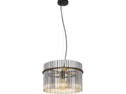 LED Pendelleuchte mit Rauchglas Stäben, Ø 40cm