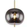 LED Pendelleuchte mit Rauchglas 1-flammig Metall Messing, Ø 30cm