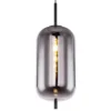 LED Pendelleuchte mit Rauchglas 1-flammig Metall Schwarz, Ø 22cm