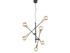LED Pendelleuchte mit schwenkbaren Armen, in Schwarz & Bronze, Ø 54cm