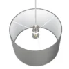 LED Pendelleuchte mit Stoff Lampenschirm in Grau, Ø 40cm